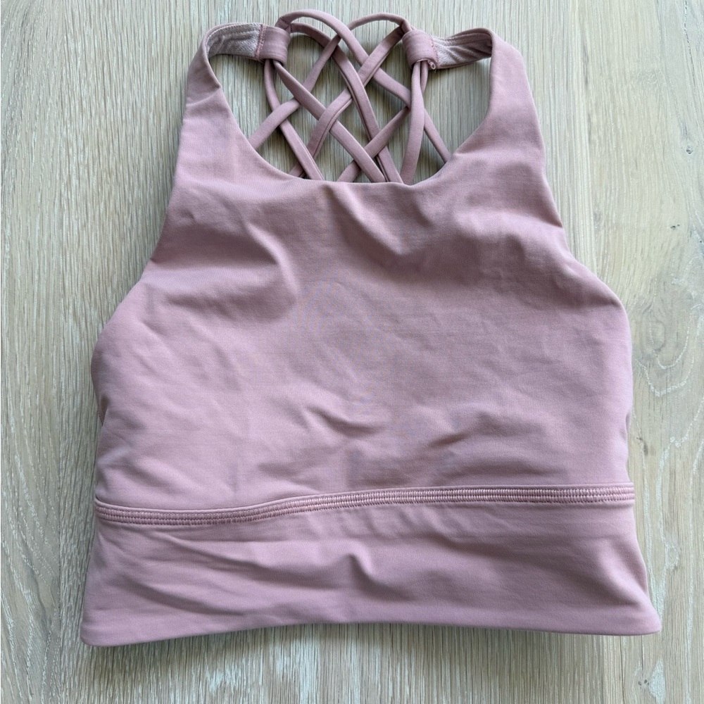 Pink LuLuLemon Strappy Back Sports Bra Size 4